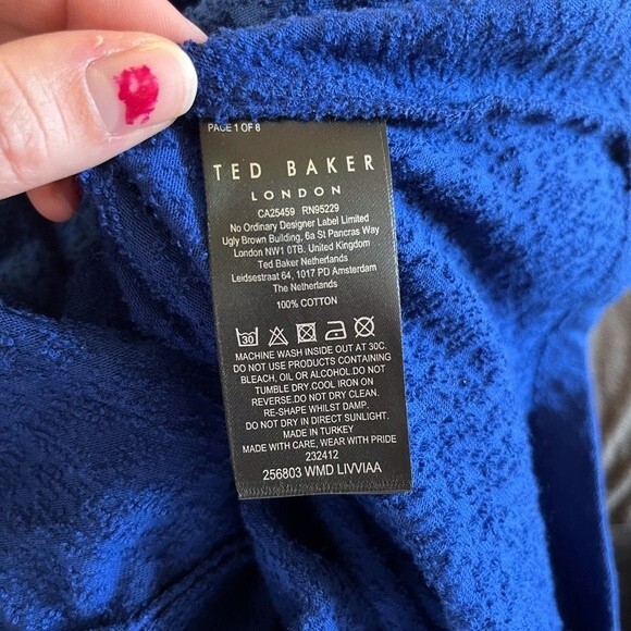 Ted Baker knot front royal blue jersey dress. Ted size 2 which is US size 6. - Picture 10 of 11